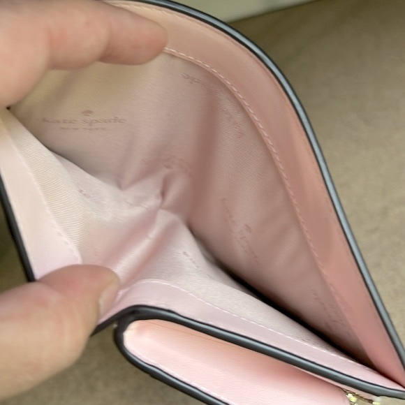 NWT Kate Spade Staci Medium Compact Bifold Wallet (Chalk Pink) - Picture 6 of 9